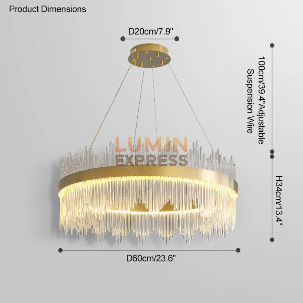 Suspension en cristal doré Luminexpress luminaire Maroc