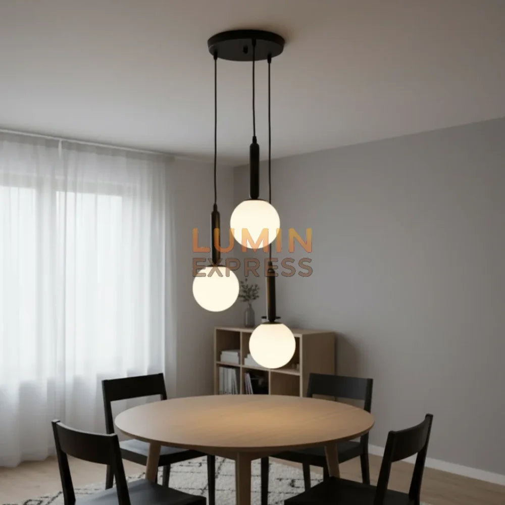 Luminaire Luminexpress ISADORA Triple Black – suspension design Maroc