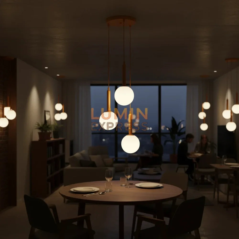 Lustre ISADORA doré 3 boules pour salon — Luminexpress