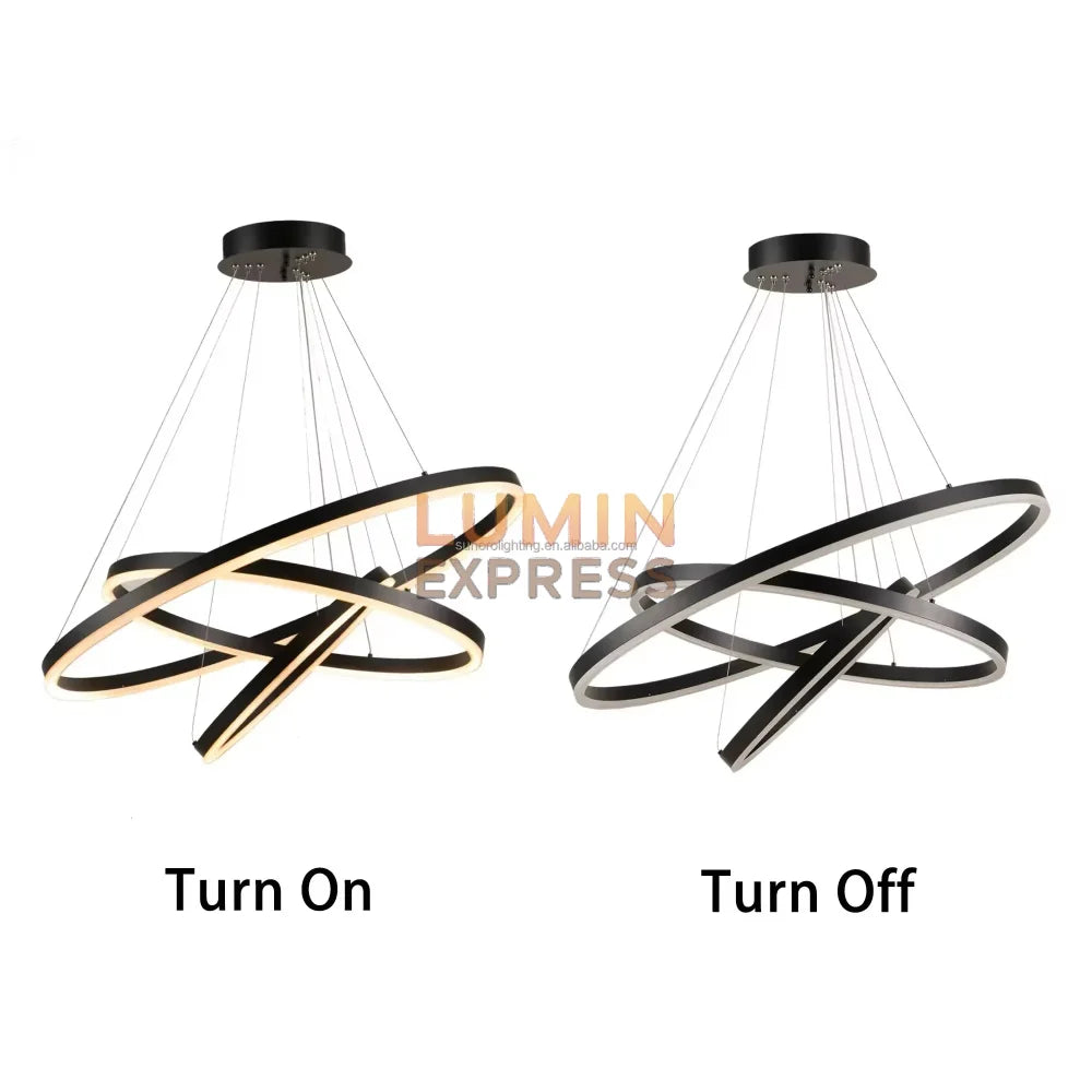 Lustre ELITE Black avec télécommande – éclairage décoratif haut de gamme pour intérieur moderne au Maroc