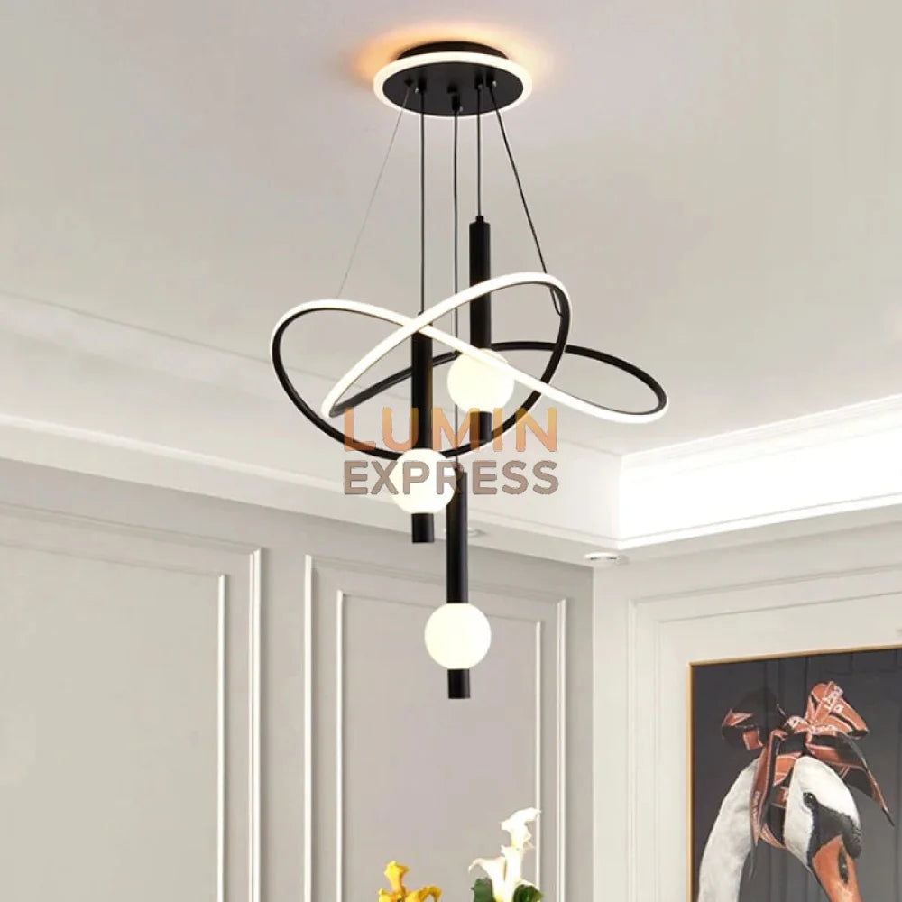 Suspension noire contemporaine CARMEL Luminexpress Maroc