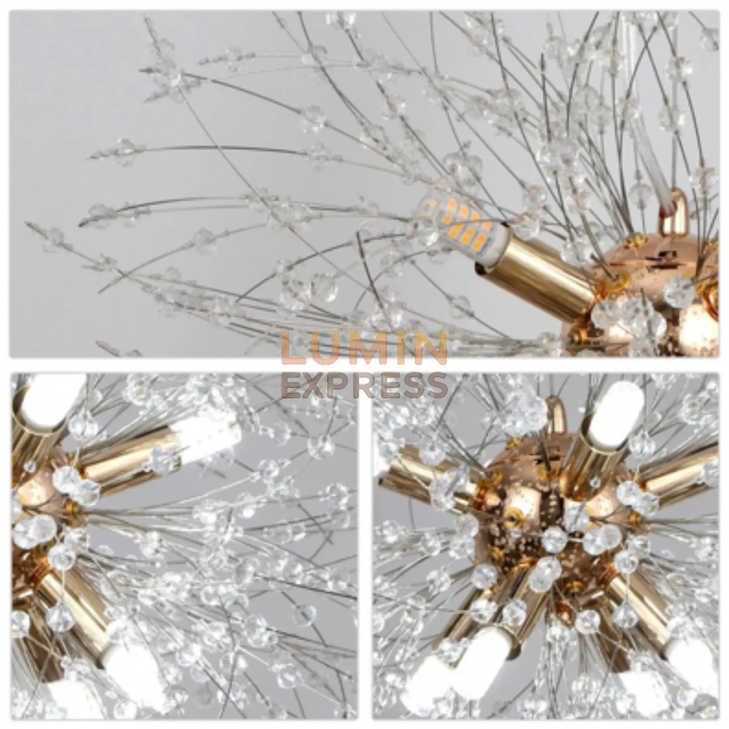 Lustre TITAN Gold finition métal doré – éclairage haut de gamme