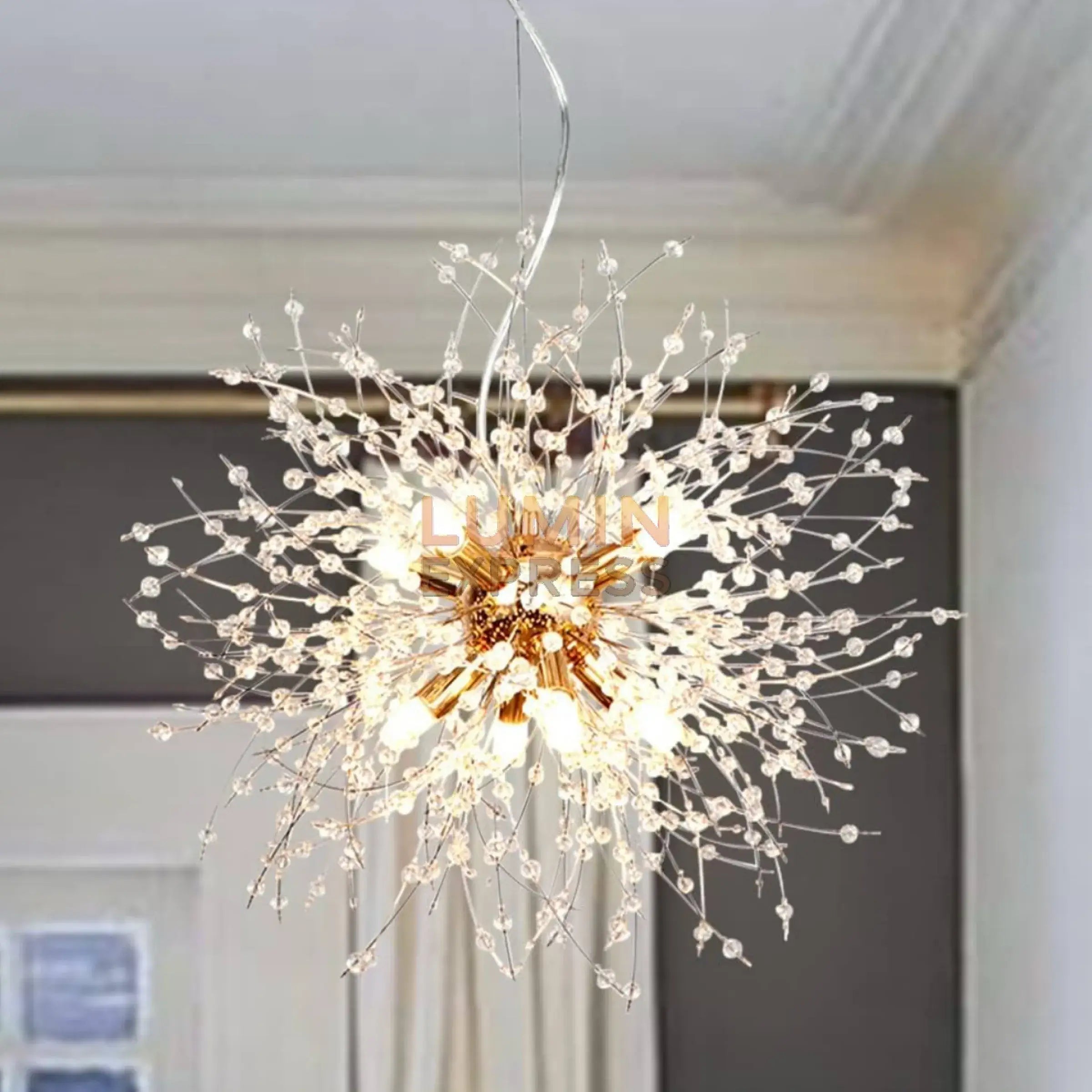 Lustre TITAN Gold finition métal doré – éclairage haut de gamme