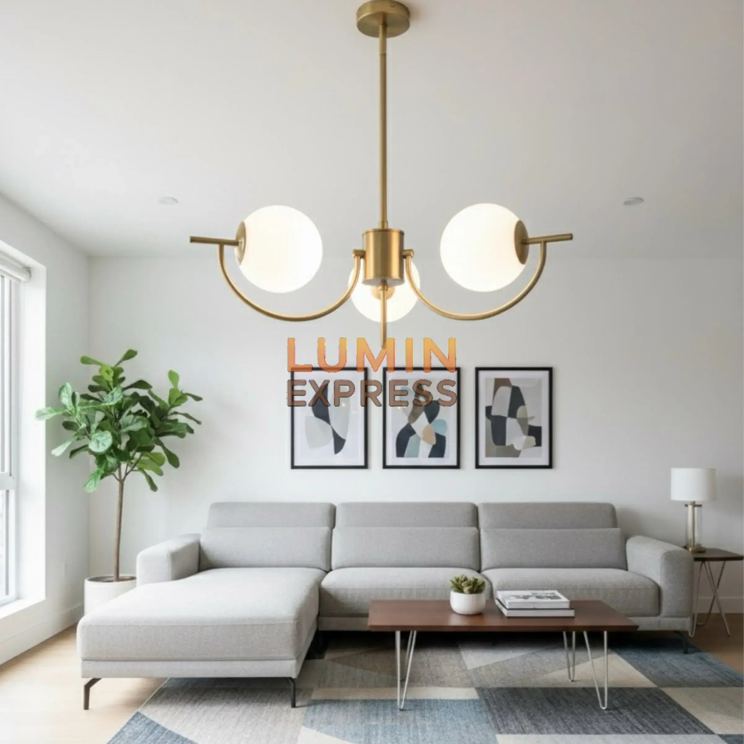 Lustre TRILOGY Ambre suspendu – luminaire décoratif pour salle à manger, design moderne et élégant