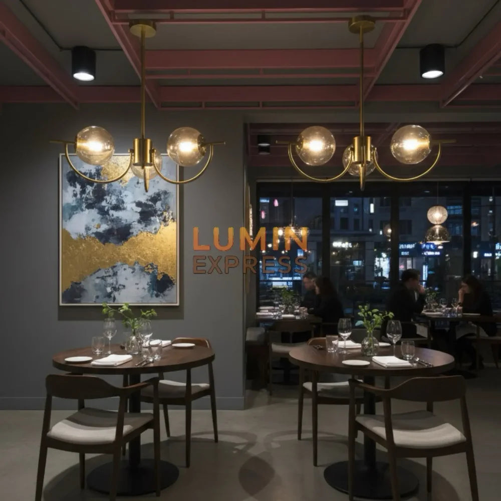 Lustre TRILOGY Ambre – luminaire LED écoénergétique design, parfait pour restaurant café moderne