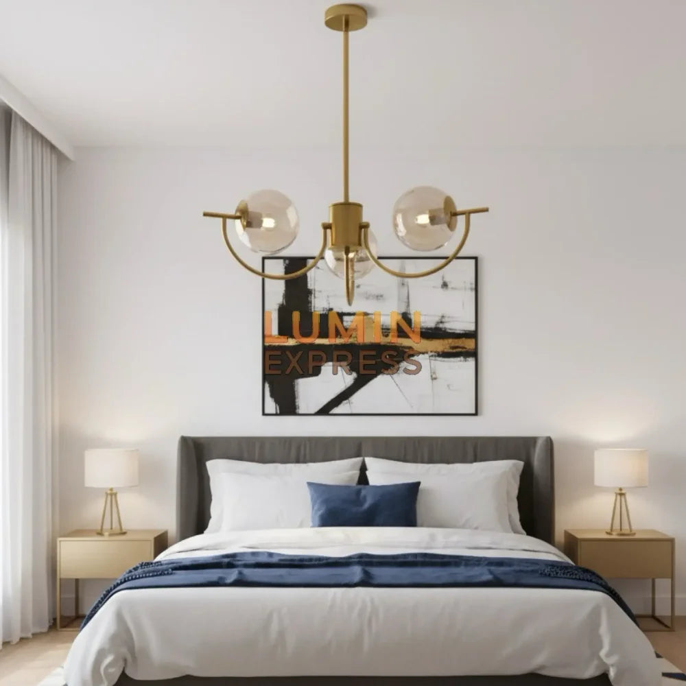 Lustre TRILOGY Ambre suspendu – luminaire décoratif pour salle à manger, design moderne et élégant