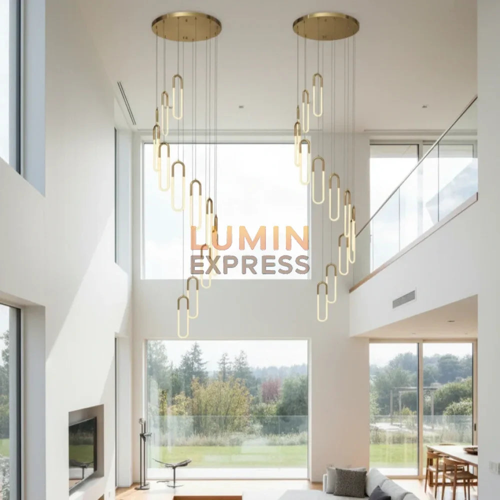 Lustre contemporain WARNER Cascade pour salon ou escalier