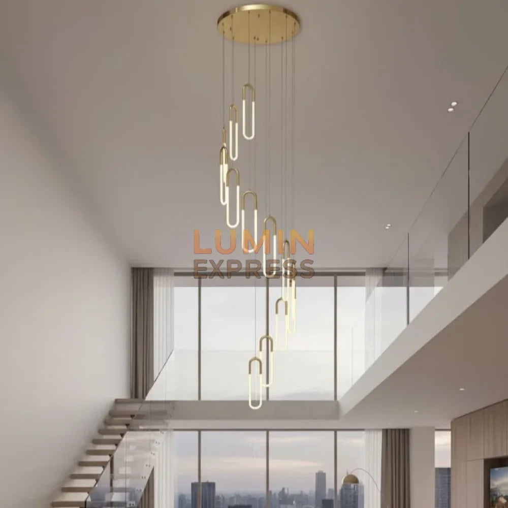 Lustre moderne WARNER Cascade doré – lumière réglable