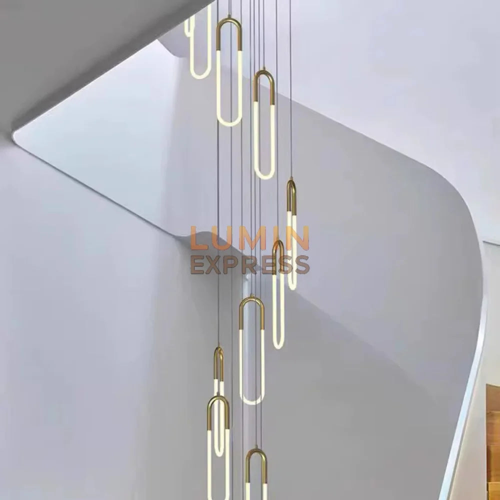 Lustre contemporain WARNER Cascade pour escalier