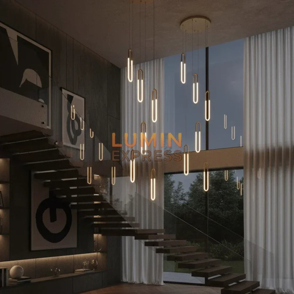 Lustre LED doré 6 lampes pour salon moderne – Luminexpress Maroc