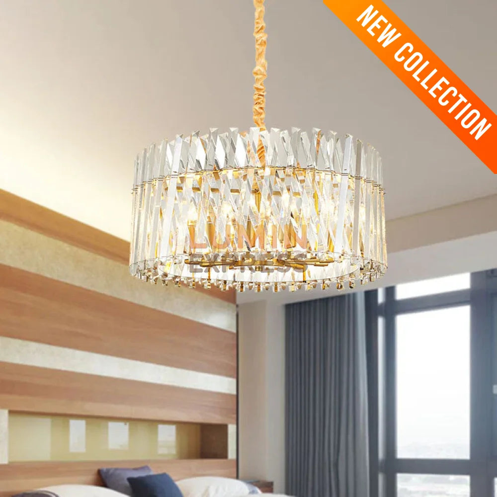 Lustre WINDSOR – luminaire suspendu doré au design contemporain Luminexpress Maroc