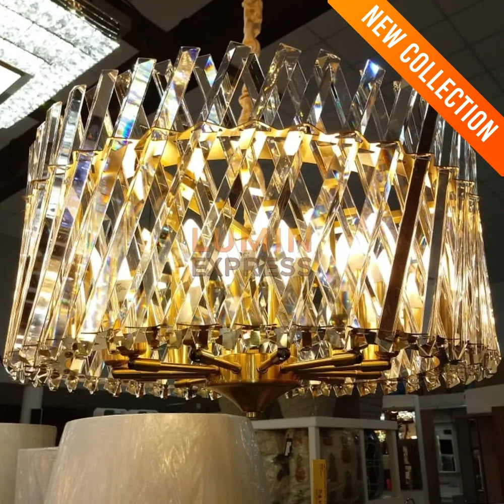 Lustre WINDSOR – luminaire suspendu doré au design contemporain Luminexpress Maroc