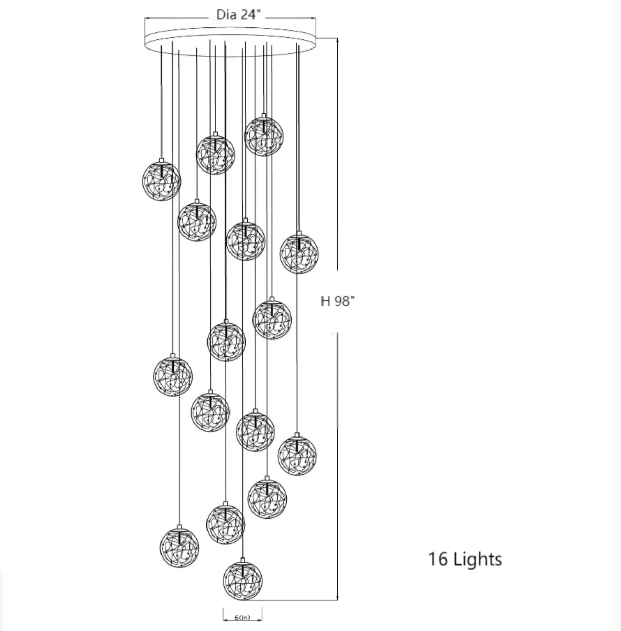 Lustre HELENA 16 Boules