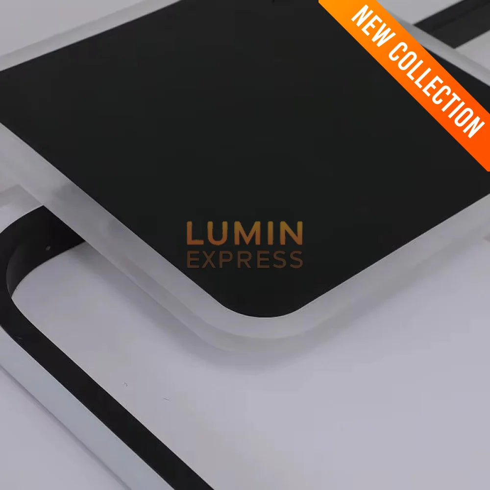Plafonnier design MANDALA Carré – aluminium et acrylique 53W
