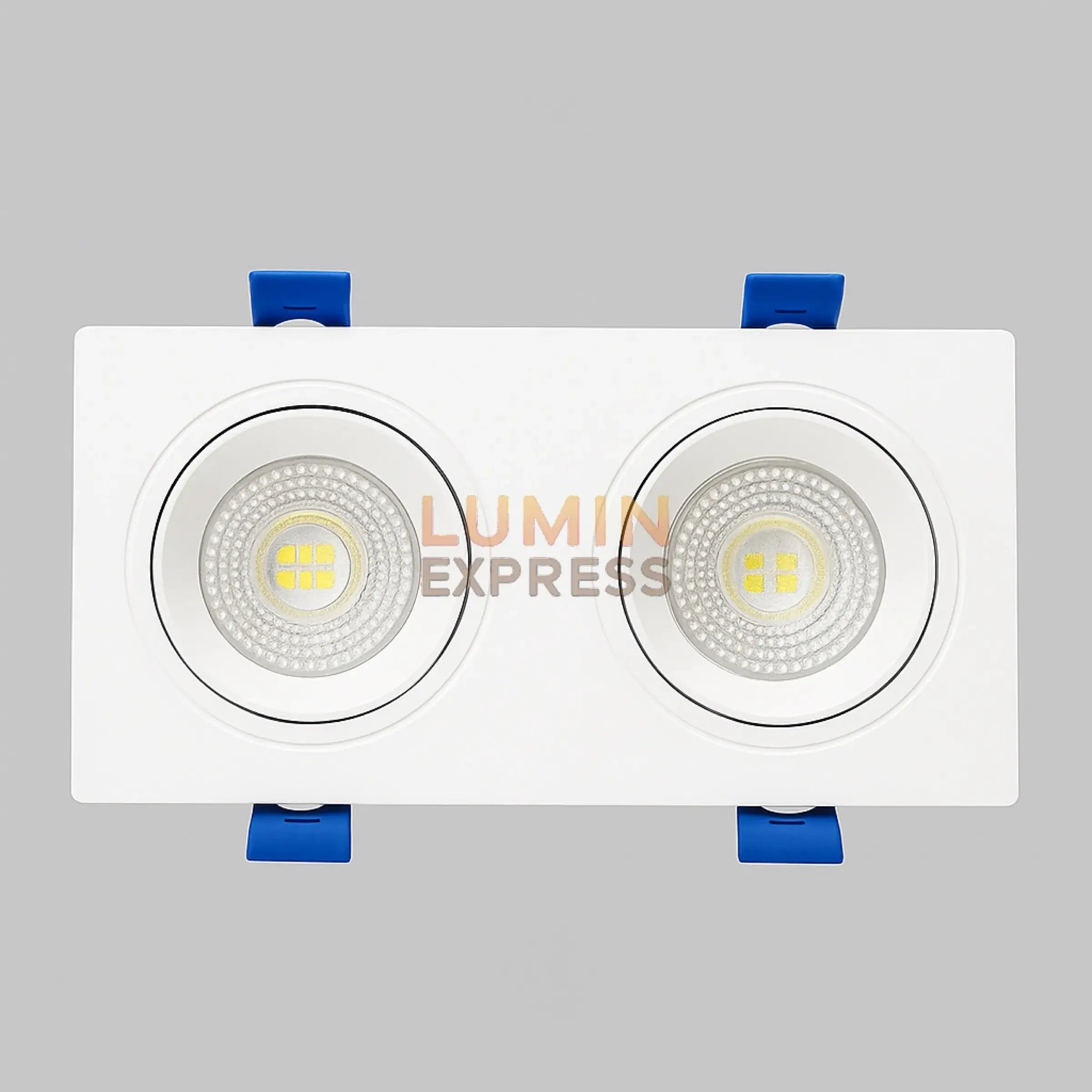 Spot LED carré double blanc encastré avec lumière personnalisable