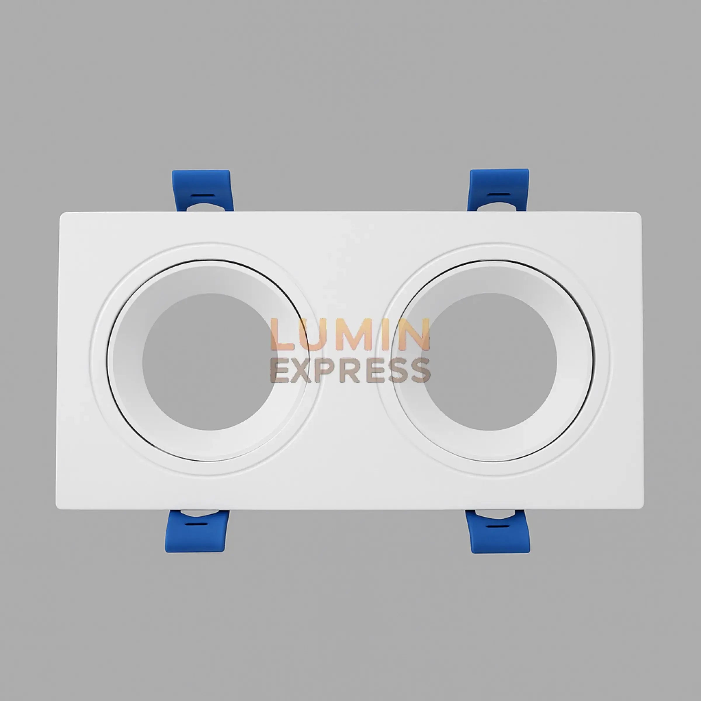 Spot LED carré double blanc encastré avec lumière personnalisable