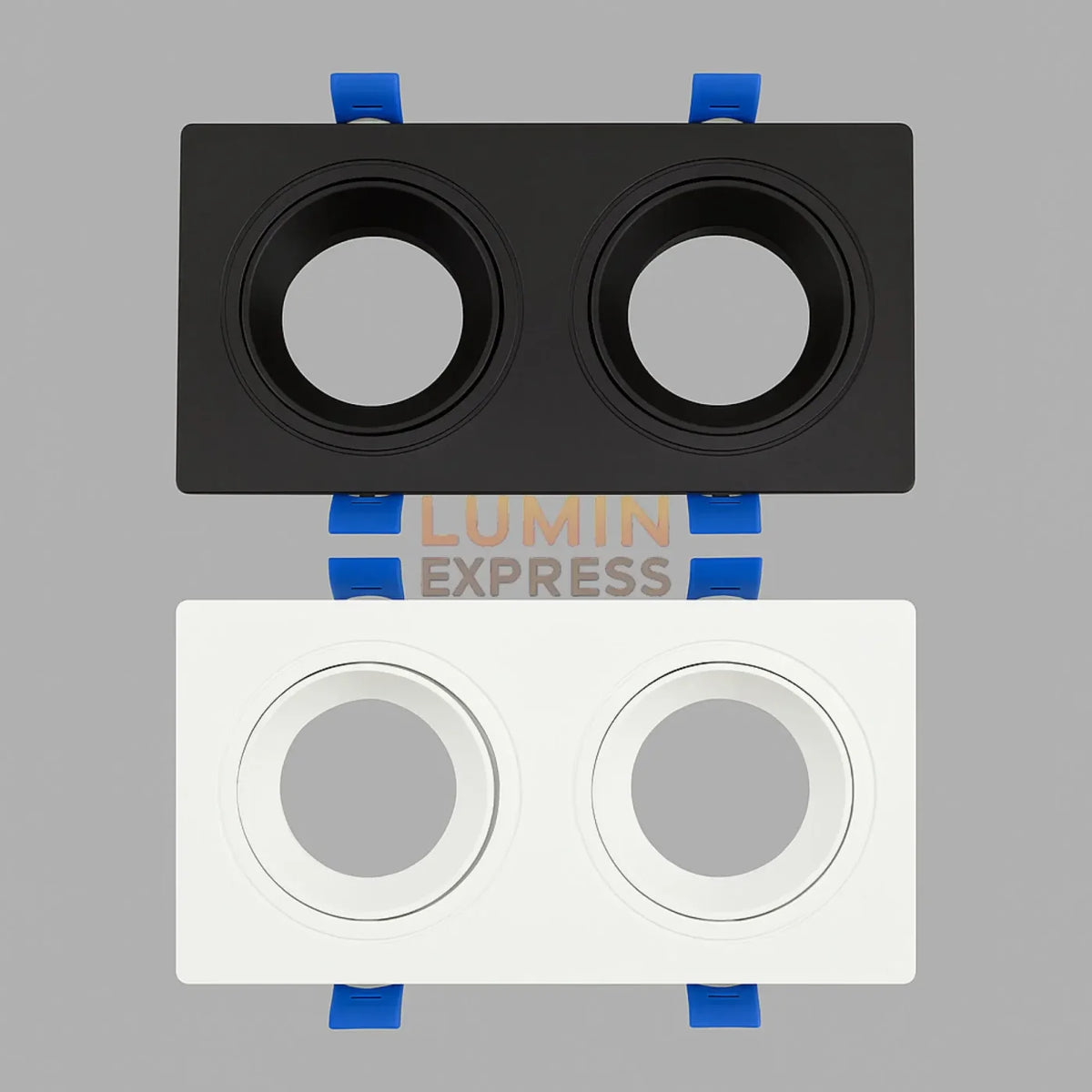 Spot LED encastrable design carré double lumière chaude neutre ou froide