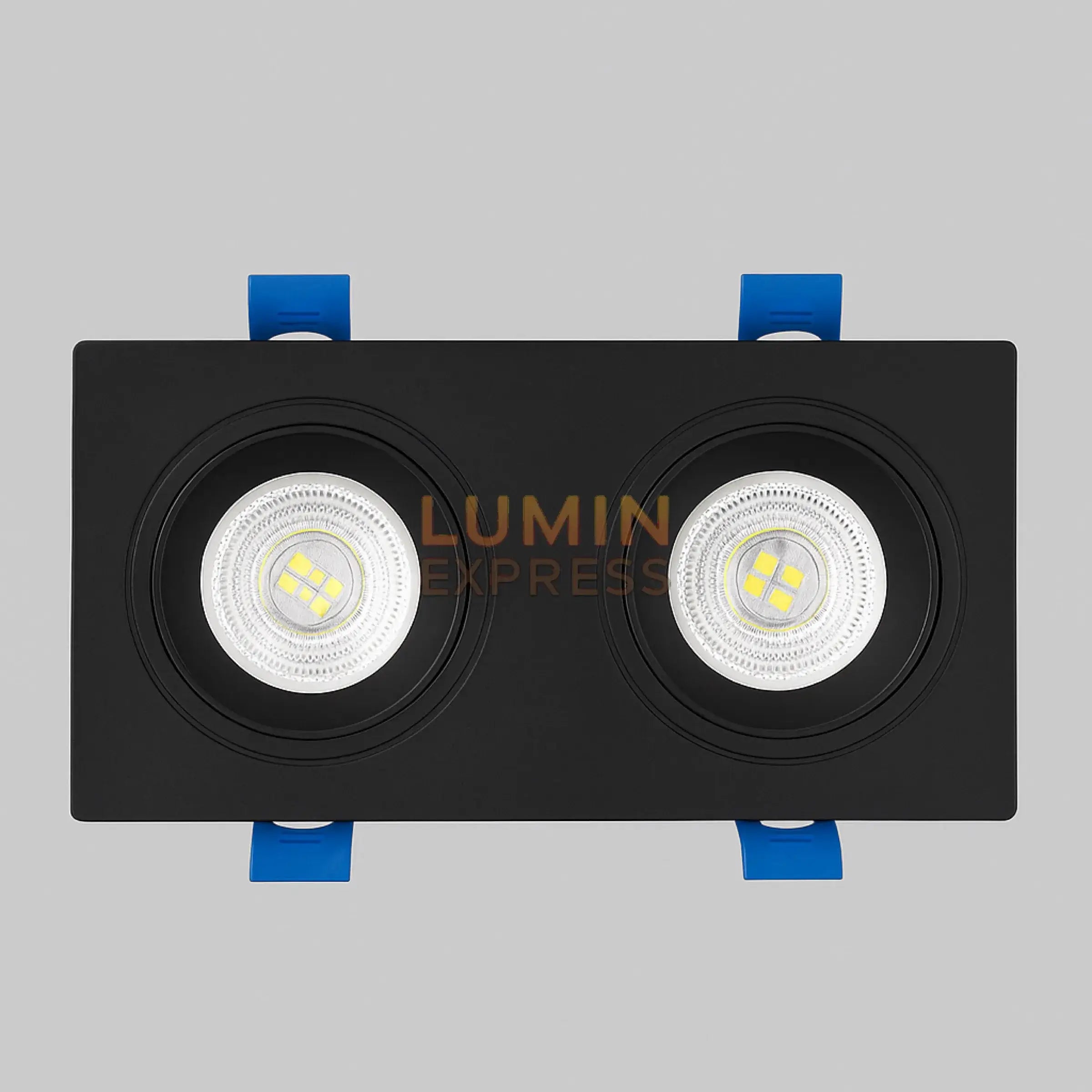Spot LED carré double blanc encastré avec lumière personnalisable