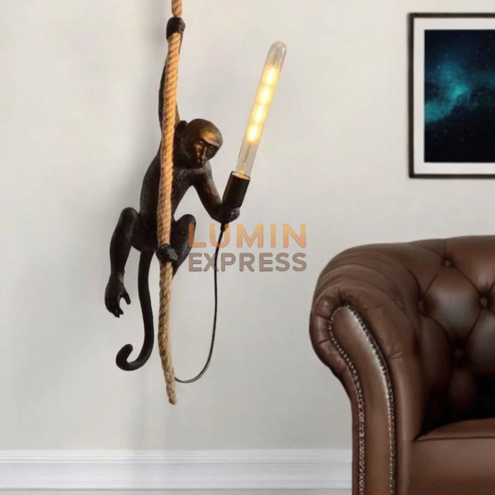 Suspension MONKEY Black résine premium – décoration intérieure Maroc