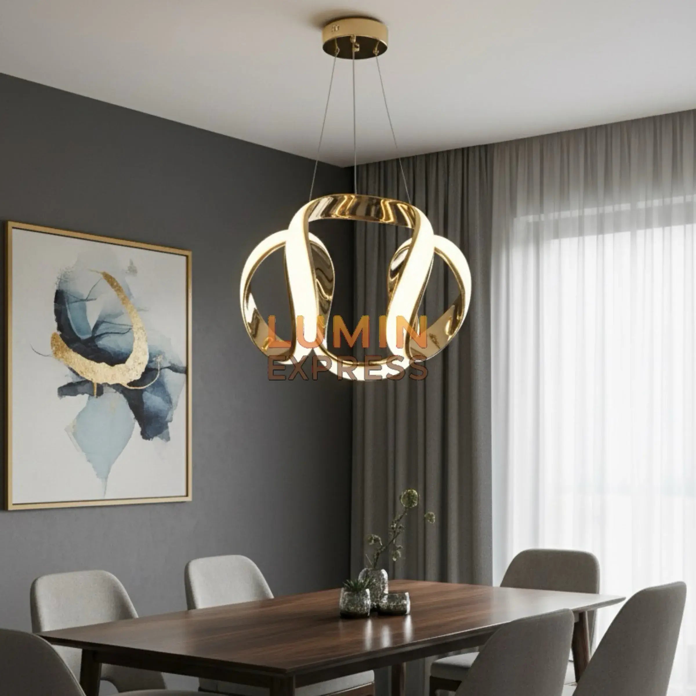 Suspension ARCUS Gold luminaire décoratif intérieur Maroc