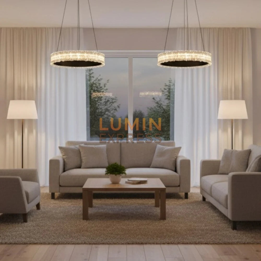 Luminaire LED noir 40 cm – lumière réglable et élégance moderne