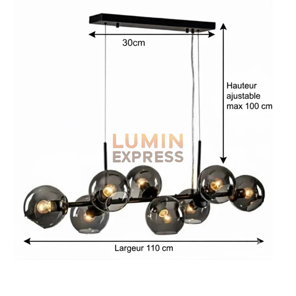 Suspension Cluster Black lustre moderne salon Luminexpress Maroc