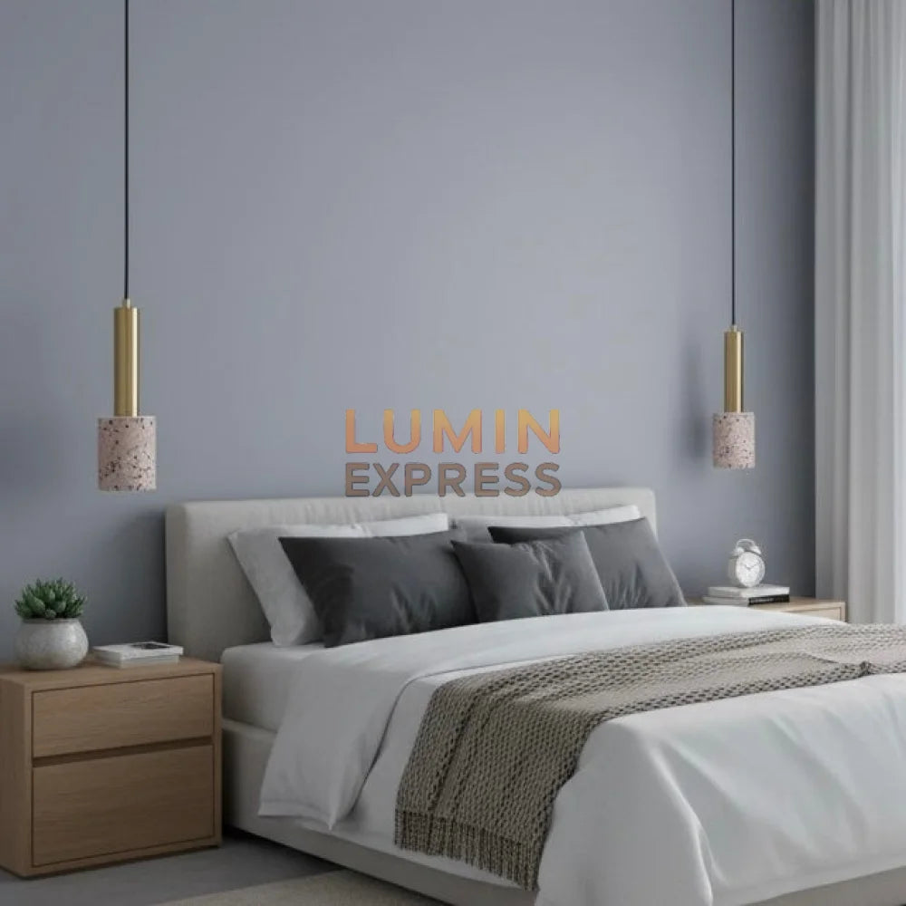 Suspension terrazzo rose pour tête de lit – Luminaire Maroc