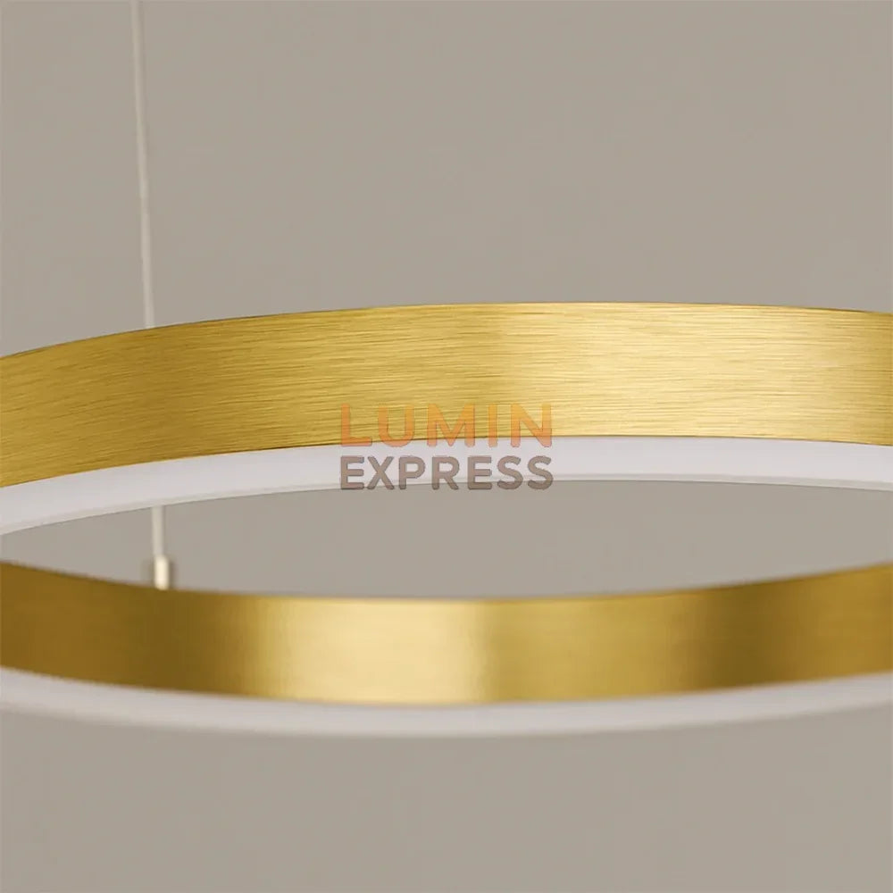 Anneaux LED en acrylique diffusant de la suspension ELITE DUO Gold – Éclairage doux et homogène