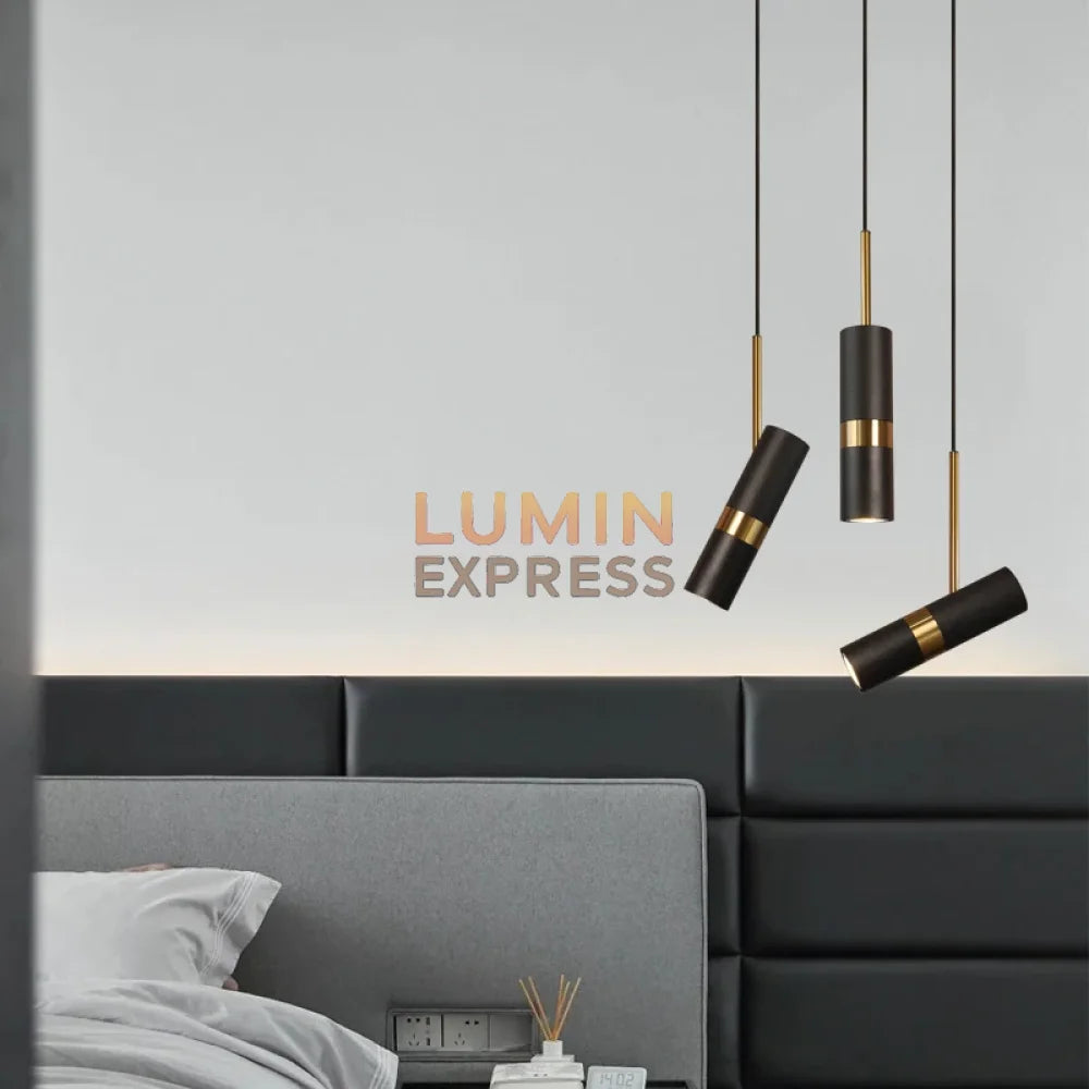 Suspension ELVOR Black — luminaire chambre Maroc, éclairage moderne et minimaliste.