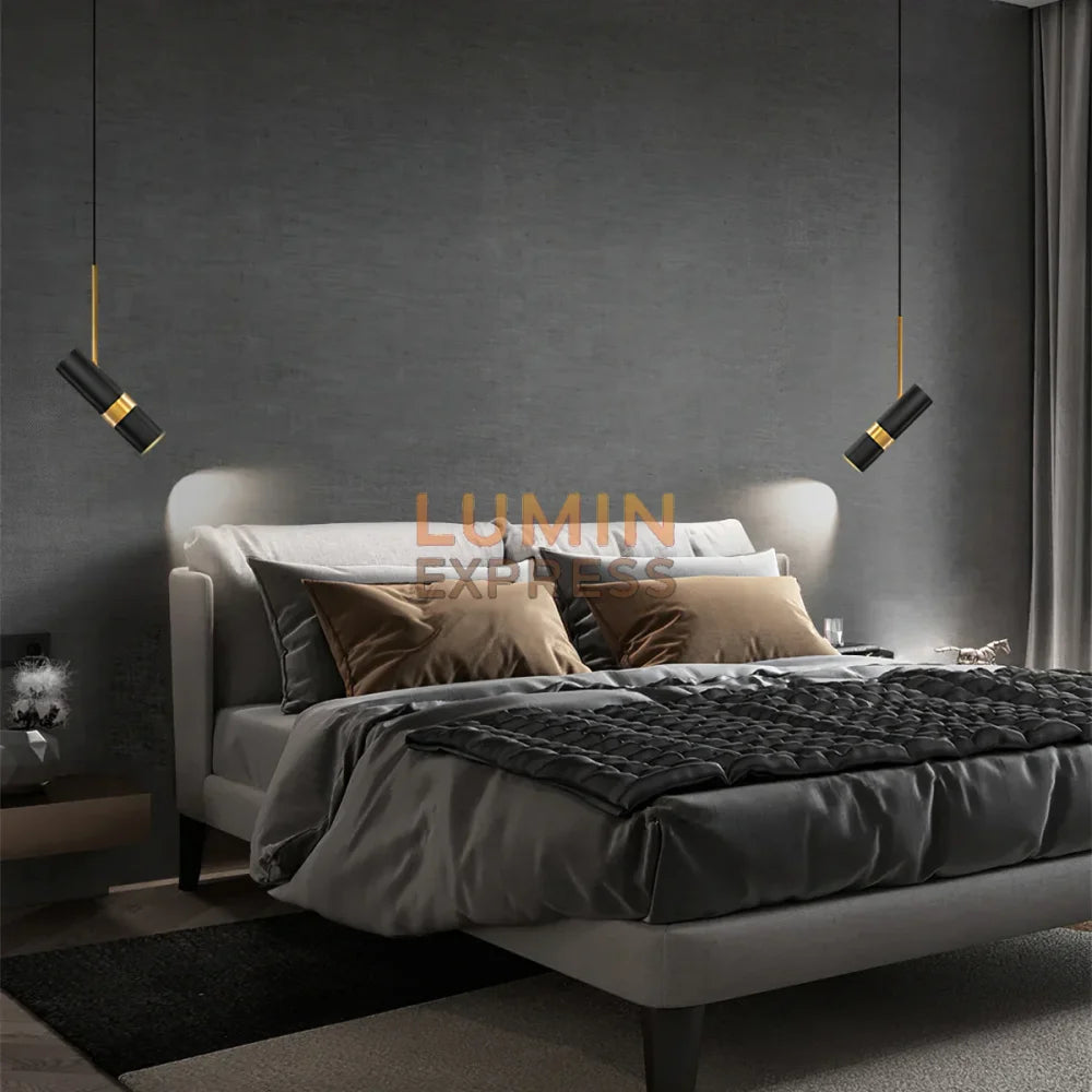 Suspension ELVOR Black — luminaire design noir et or, Luminexpress Maroc.