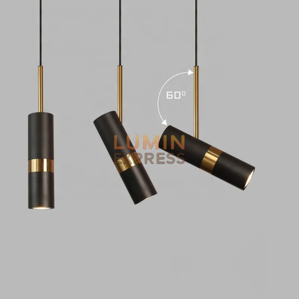 Spot suspendu ELVOR noir — suspension design architectural Luminexpress Maroc.