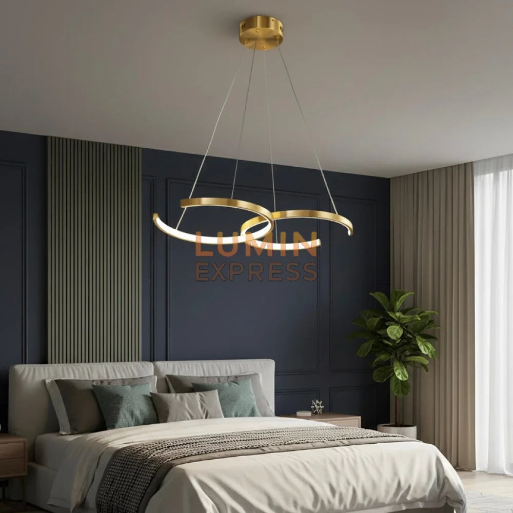 Suspension Fiora Gold design moderne doré – luminaire Maroc Luminexpress