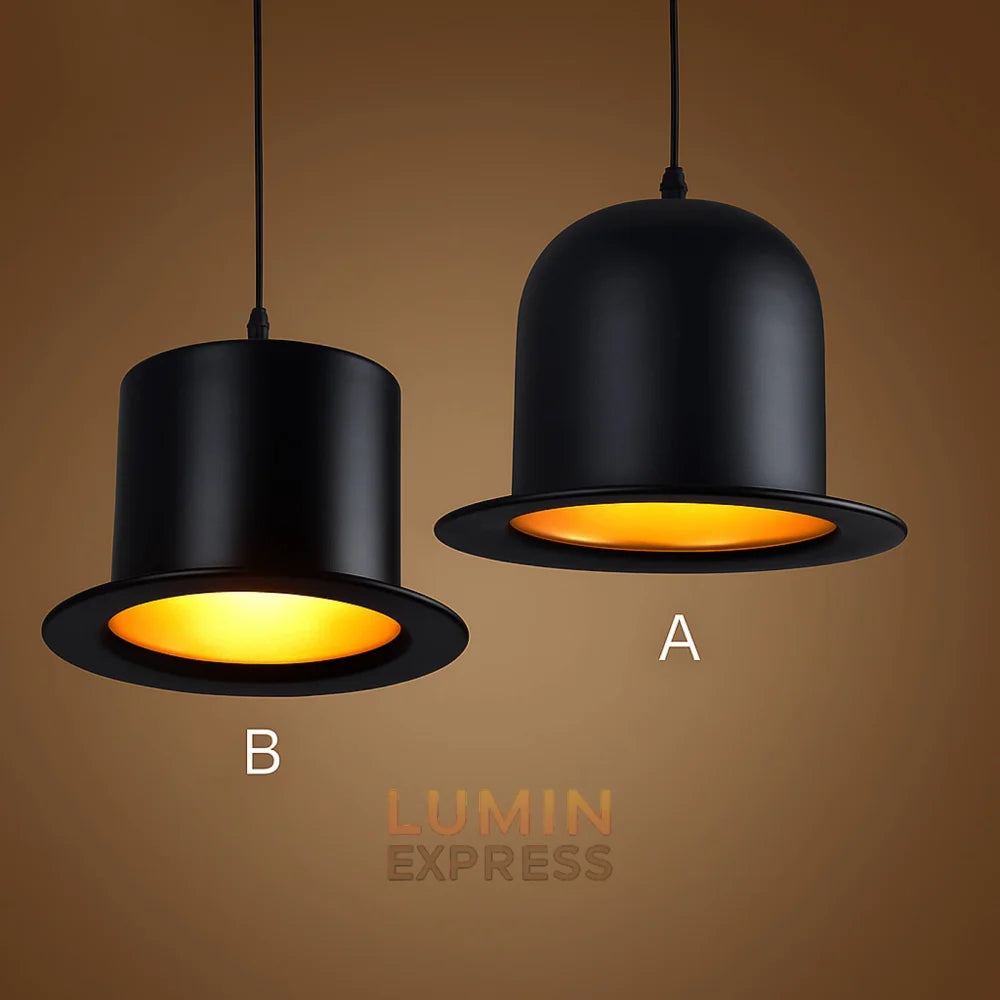 Suspension Gentleman design inspiré du chapeau – luminaire marocain haut de gamme