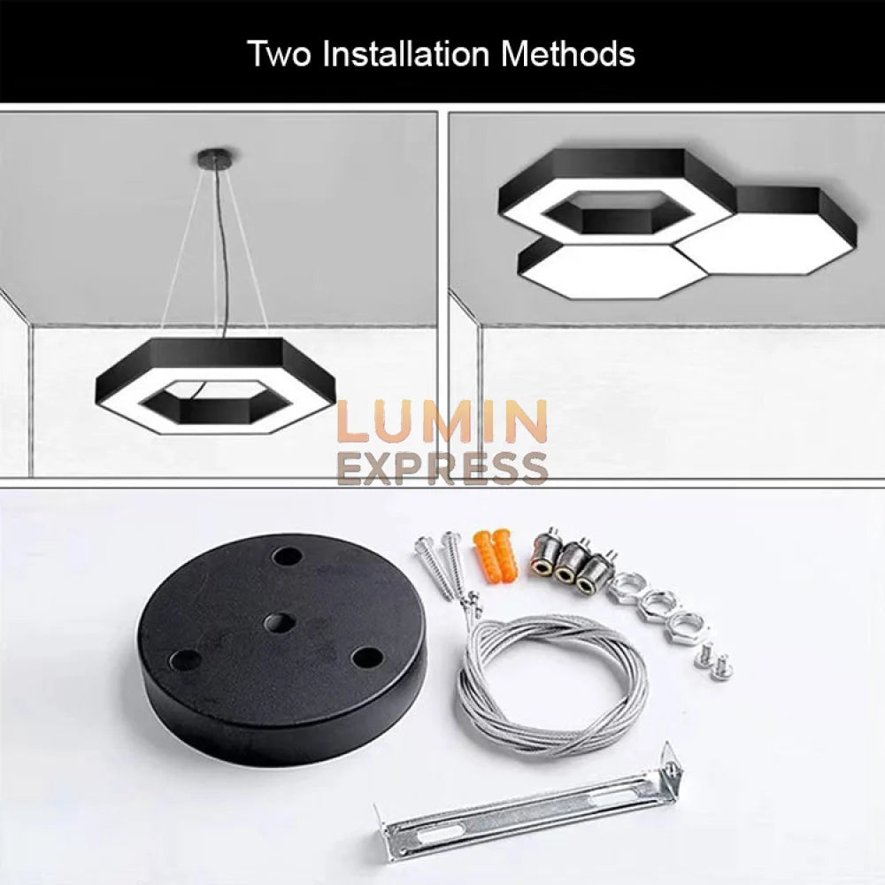 Suspension LED hexagonale moderne pour salon – Luminexpress Maroc