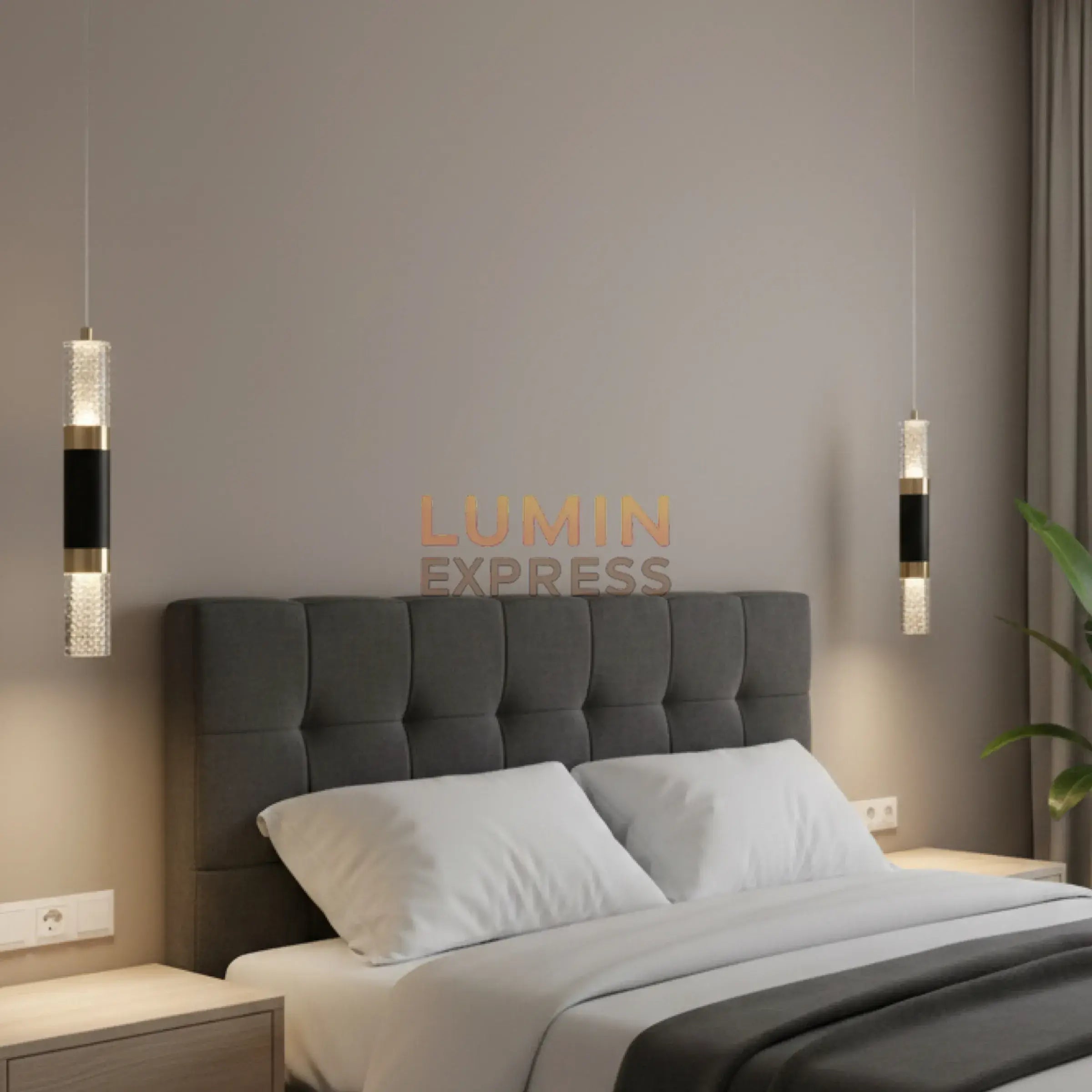 Luminaire suspendu doré en verre – design contemporain pour intérieur chic.