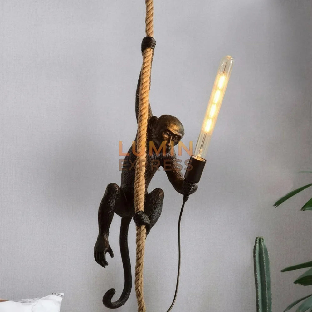 Suspension MONKEY Black Luminexpress – luminaire design Maroc avec ampoule T185
