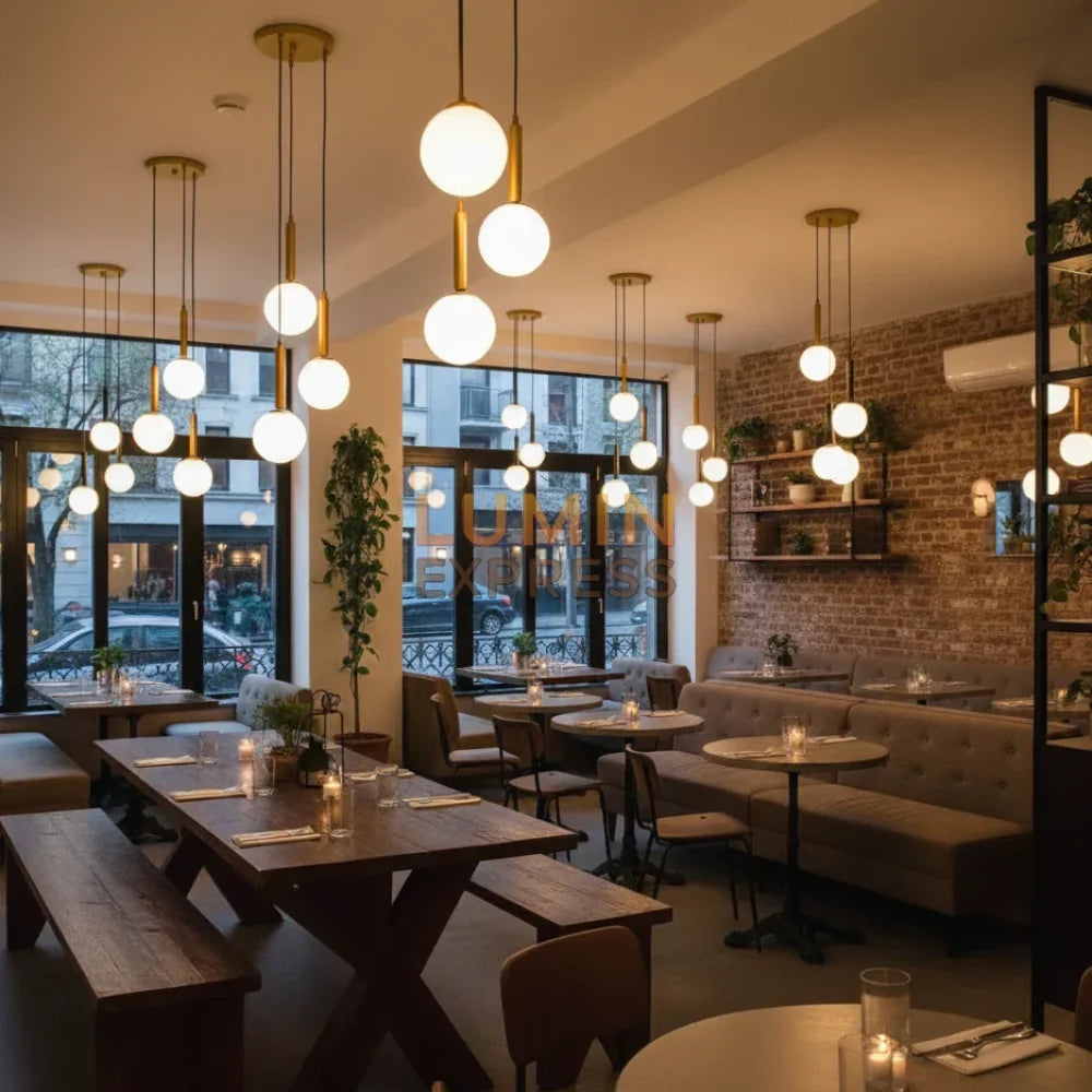 Luminaire design ISADORA Triple Gold pour restaurant café