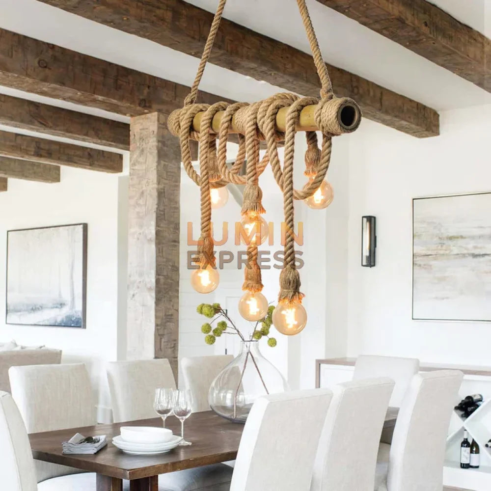 Suspension REYNA Bambou naturelle design moderne Luminexpress Maroc