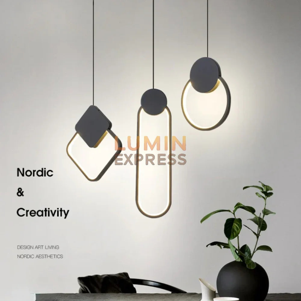 Suspension SLIM noire design architectural pour intérieur marocain