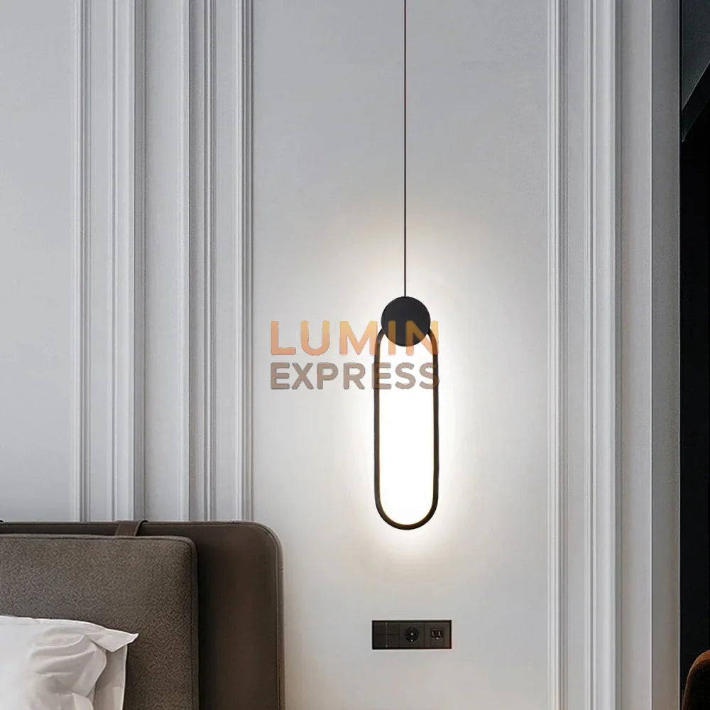 Luminaire SLIM Ovale noir pour tête de lit chambre Maroc