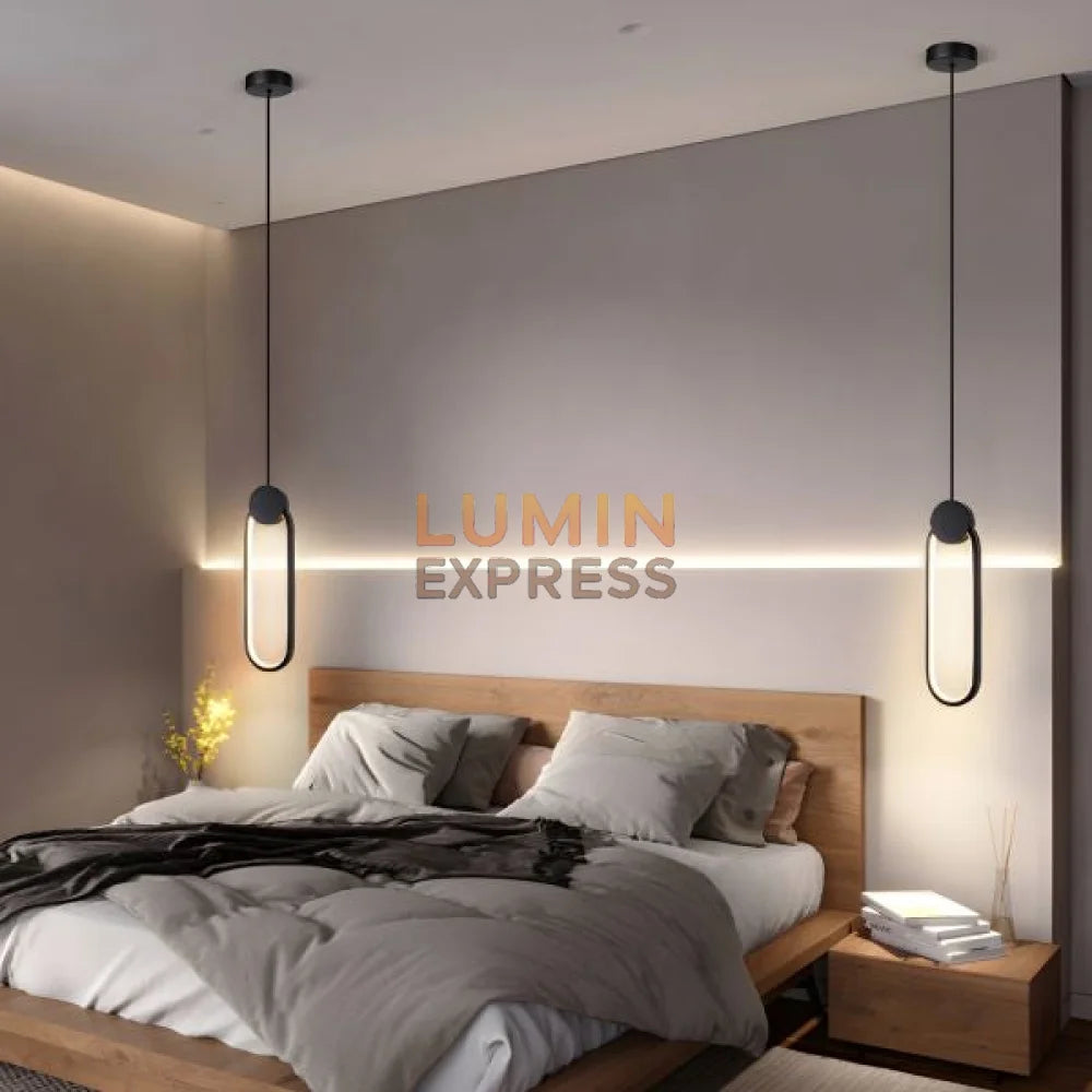 Luminaire SLIM Ovale noir pour tête de lit chambre Maroc