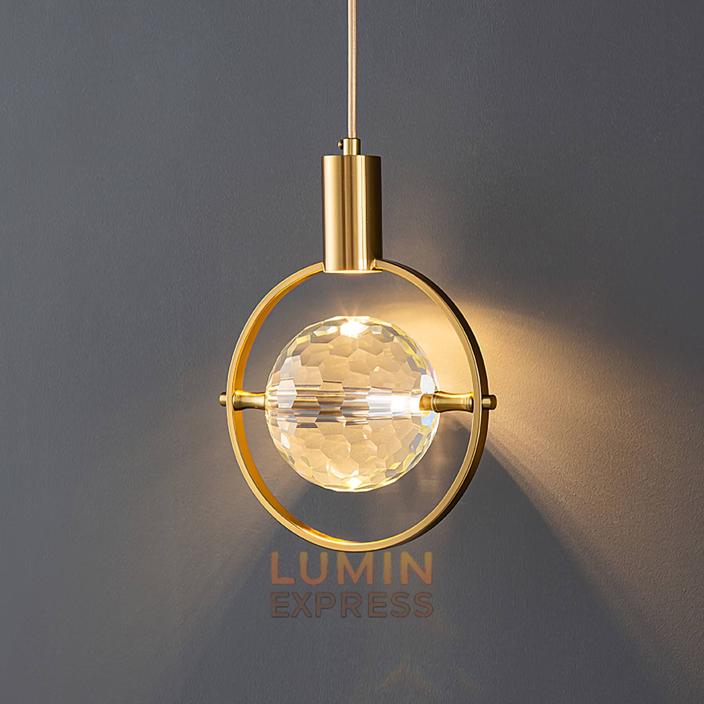 Suspension moderne Solvena – éclairage décoratif cristal K9 doré pour intérieur