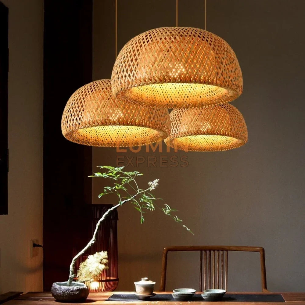 Éclairage SUMBA en bambou naturel – suspension bohème au style Kitea Déco – Luminexpress Maroc.