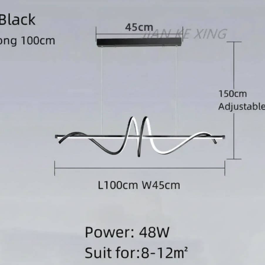 Luminaire Maroc ondulé noir TAYZEN style IKEA pour salle à manger