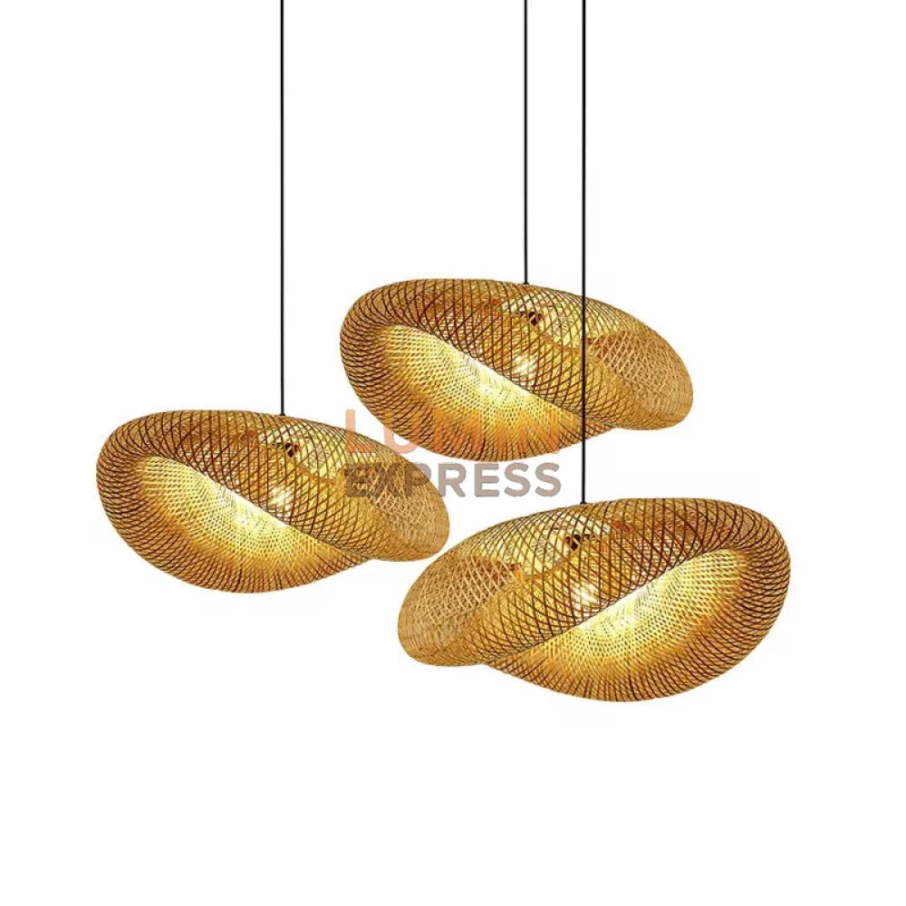 Tressage naturel en bambou de la Suspension TENZO — luminaire Luminexpress Maroc