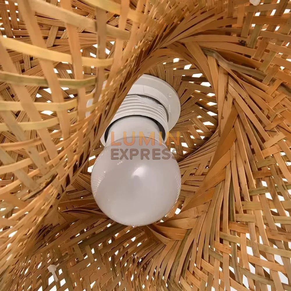 Suspension TENZO douille E27 en bambou naturel — Luminexpress Maroc