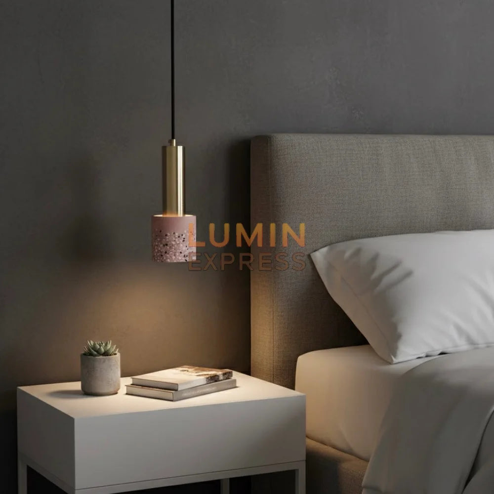 Suspension terrazzo rose Cylinder – Luminexpress – Luminaire Maroc