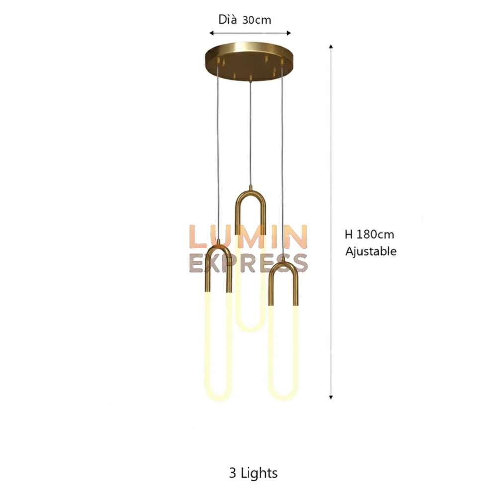 Suspension design WARNER Triple 3 lumières Luminexpress