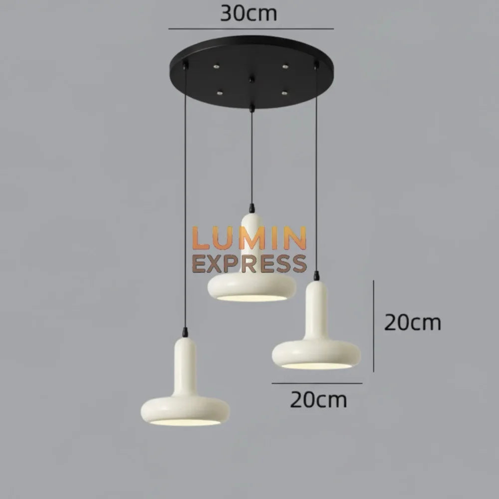 Suspension design en métal blanc crème