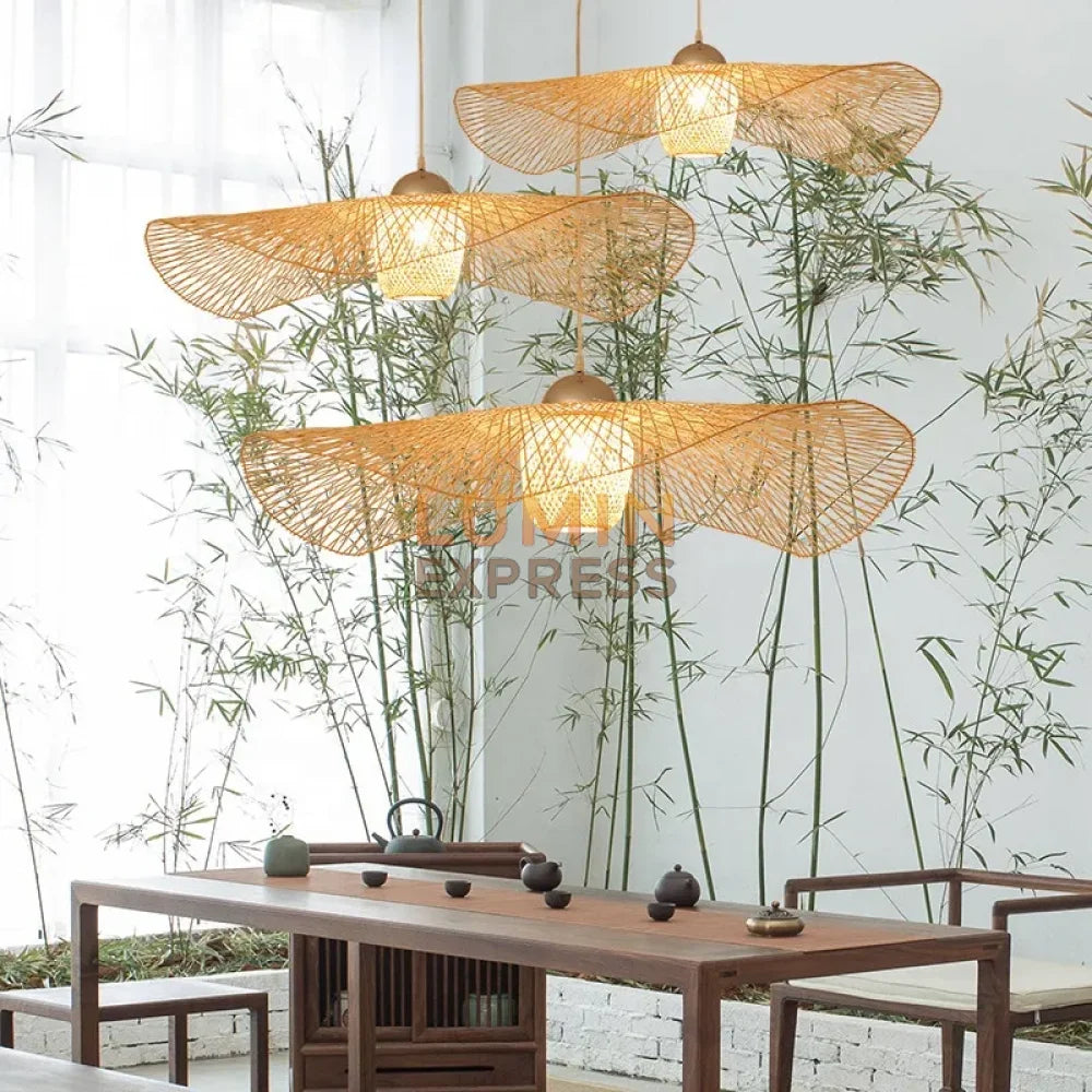 Luminaire YUKA – suspension en bambou pour décoration zen et moderne – Luminaire Maroc